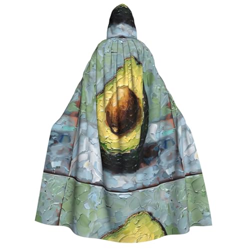 WURTON Avocado-Druck, Unisex, Kapuzenumhang, Halloween, Karneval, Vampir, Cosplay, Umhang mit Kapuze von WURTON