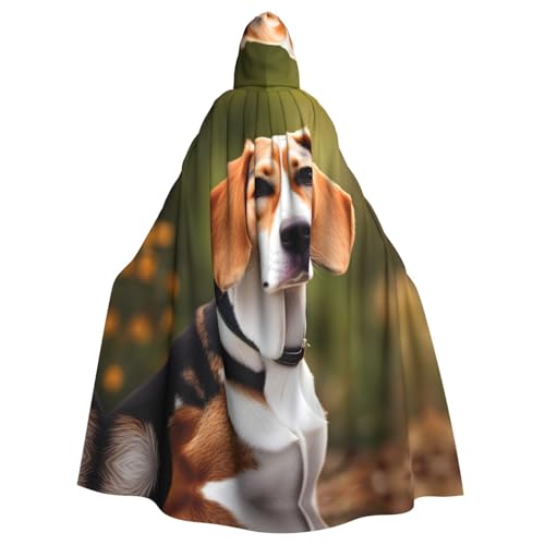 WURTON Beagle-Hundemantel mit Kapuze für Erwachsene, Karneval, Hexe, Cosplay, Kostüm, Karneval, Partyzubehör, 185 cm von WURTON