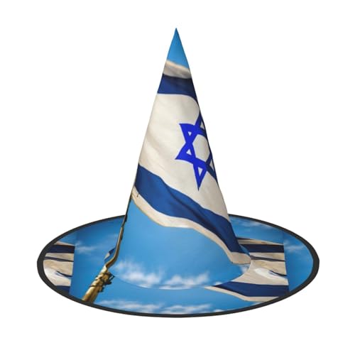 WURTON Israelische Flagge Druck Halloween Hut Einzigartiger Hexenhut für Partys Cosplay - Halloween Dekor Partys von WURTON