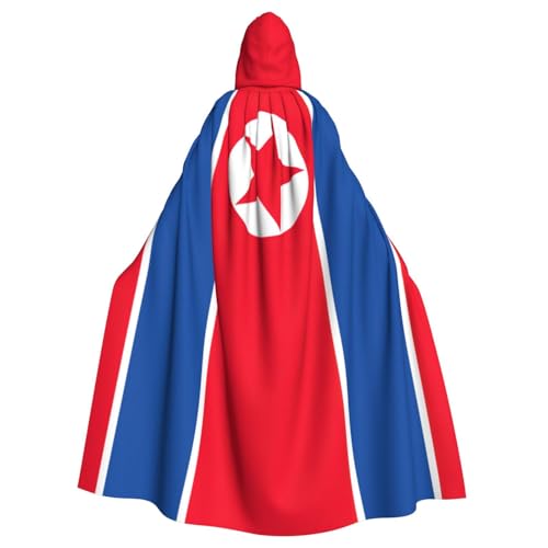 WURTON Kapuzenumhang mit koreanischer Flagge für Erwachsene, Karneval, Hexe, Cosplay, Kostüm, Karneval, Partyzubehör, 185 cm von WURTON