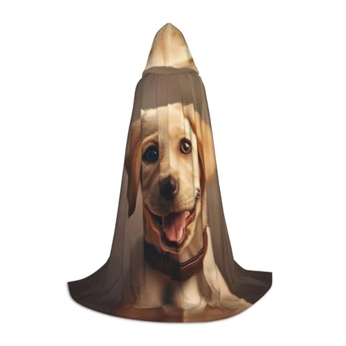 WURTON Kapuzenumhang mit süßem Labrador-Hunde-Druck, Halloween, Renaissance, Gothic, für Cosplay, Kapuzenumhang, Unisex von WURTON