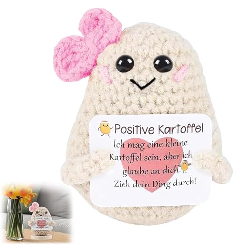 WUSANNA Positive Potato, Positive Kartoffel Deutsch, Positive Kartoffel, Positive Potato Deutsch, Lustige Positive Kartoffel Puppe Geschenk für Kinder Freunde Abschluss mit Krawatte (beige). von WUSANNA