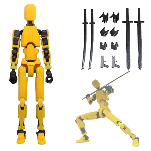 WUSANNA T13 Action Figure Titan 13 Action Figure T13 Figur Actionfiguren mit Mehreren Gelenken 3D-Druck von Beweglichen Figuren mit Mehreren Gelenken Desktop-Dekorationen Gelb von WUSANNA