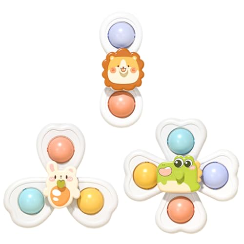 WUSJCOF 3 PCS Babysauge Spielzeug, Babyspielzeug ab 3 Monaten, Babysicheres Badespielzeug, Reisespielzeug, Babysinsonspielzeug, Rotor mit Saugsauge, Babysauge Tischspielzeug WUSJCOF 3 PCS Babysauge Spielzeug, Babyspielzeug ab 3 Monaten, Babysicheres Badespielzeug, Reisespielzeug, Babysinsonspielzeug, Rotor mit Saugsauge, Babysauge Tischspielzeug von WUSJCOF