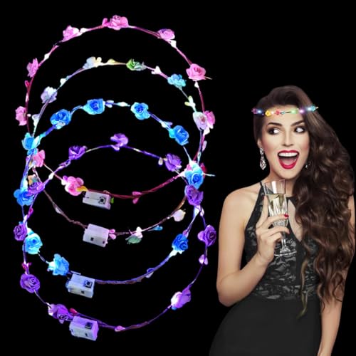 WUSJCOF 4PCS Blumenkranz Stirnband, Haarkranz Blumen Mallorca Party Accessoires, Damen und Kinder Festival Zubehör, Geburtstag Weihnachten Party Hochzeit Dekor Blumenkranz Kopfschmuck WUSJCOF 4PCS Blumenkranz Stirnband, Haarkranz Blumen Mallorca Party Accessoires, Damen und Kinder Festival Zubehör, Geburtstag Weihnachten Party Hochzeit Dekor Blumenkranz Kopfschmuck von WUSJCOF