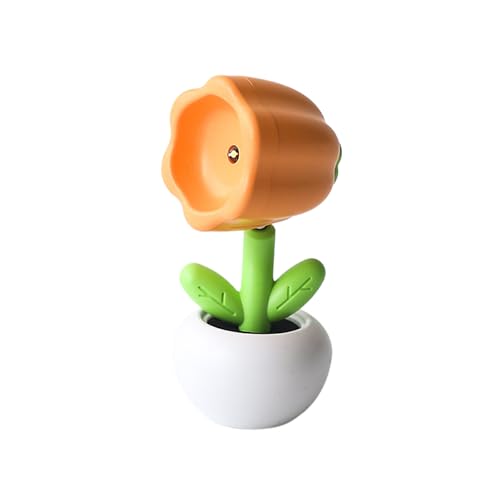 WUUISDNX Mini Blumentopf Nachtlicht Ball 360 Grad Winkel Einstellung Kinder Desktop Ornamente Atmosphäre Nachtlicht Kunststoff, Orange von WUUISDNX