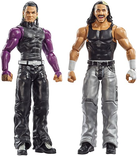 WWE Mattel FMF84 Jeff Matt Hardy, Farben/Stile können variieren, 2er-Pack von WWE