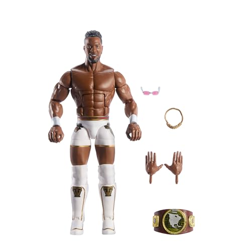 Mattel WWE Elite Actionfigur und Zubehör, Serie #113, ca. 15 cm große Sammelfigur Trick Williams mit 25 Bewegungspunkten und austauschbaren Händen, JCH91 von WWE