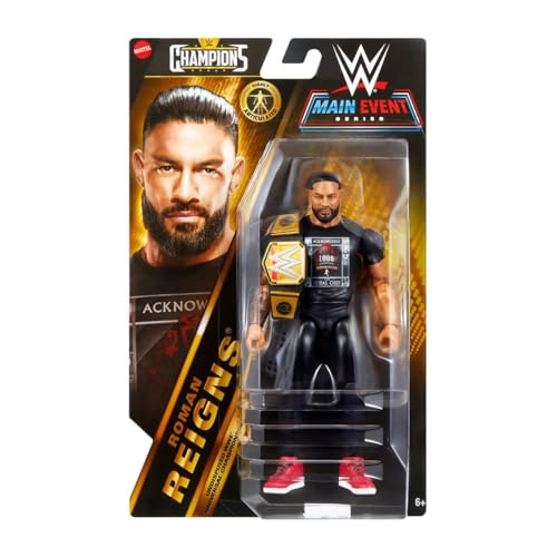 WWE Champions Figur mit Gelenken, 15 cm – Figuren Roman Reigns + Belt von WWE