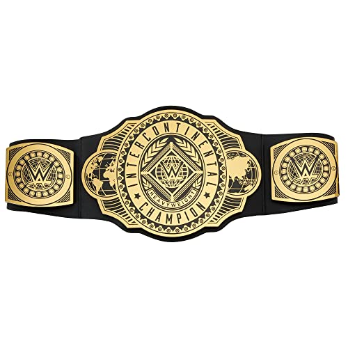 WWE GRT40 - WWE Championship Gürtel im originalgetreuen Design, mit Metallic-Medaillen und Gürtel in Lederoptik mit verstellbarer Länge, für Kinder ab 8 Jahren[Exklusiv bei Amazon] von WWE