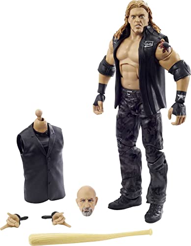 WWE GVC08 - Edge WrestleMania Actionfigur, Einzugsweste, Schläger, Bauteile für Paul Ellering & Rocco, ca. 15 cm, beweglich, zum Sammeln und Schenken für WWE Fans ab 8 Jahren von WWE