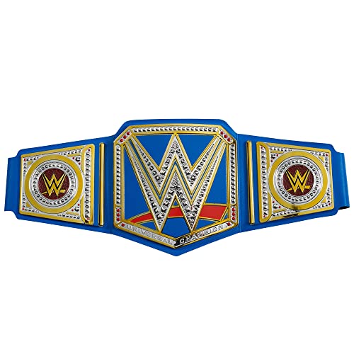 WWE HBX67 - Championship Gürtel im originalgetreuen Design mit Metallic-Medaillen und Gürtel in Lederoptik mit verstellbarer Länge für Kinder ab acht Jahrenn, ab 6 Jahren von Mattel