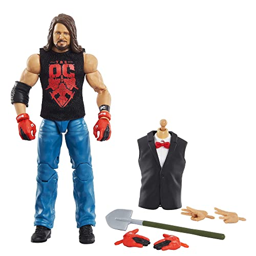 WWE HDD83 - AJ Styles WrestleMania Elite Kollektion Action-Figur mit Eingangs Shirt & Vince McMahon Baukasten Figuren, 15,24 cm, Spielzeug Geschenk für WWE Fans ab 8 Jahren von WWE