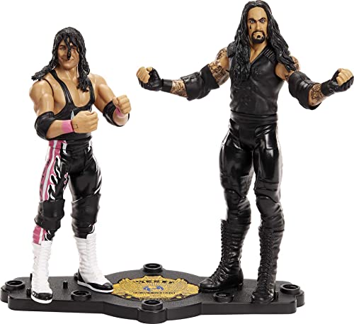 WWE HDM12 - Bret „Hit Man“ Hart vs. Undertaker Championship Showdown ca. 15 cm große Actionfiguren im 2er-Pack Friday Night Smackdown Battle Pack, Spielzeug für Kinder ab 6 Jahren von WWE