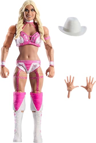 WWE Mattel Elite Actionfigur & Zubehör, Serie #113, 15,2 cm, Sammlerstück Tiffany Stratton mit 25 Gelenkpunkten & austauschbaren Händen von WWE