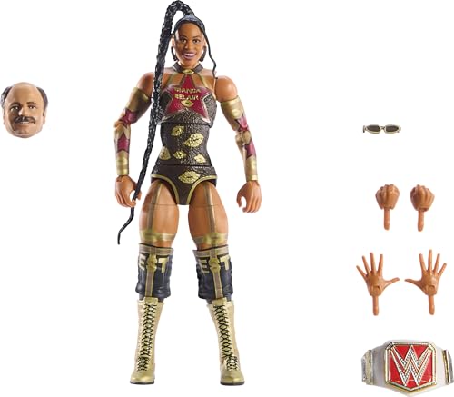 WWE Mattel Elite Collection Actionfigur & Zubehör, Premium Live Event Bianca Belair Set, Wrestlemania mit Howard Finkel Build-A-Figure Parts von WWE