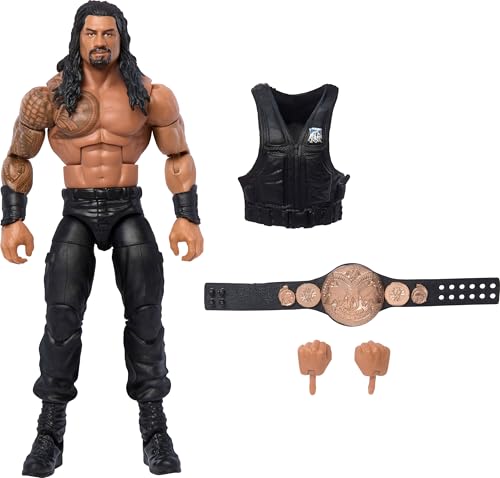 WWE Mattel Elite Figur und Zubehör, Greatest Hits 2025, 15,2 cm Römische Königreiche, Sammlerfigur mit 25 Gelenkpunkten und austauschbaren Händen von WWE