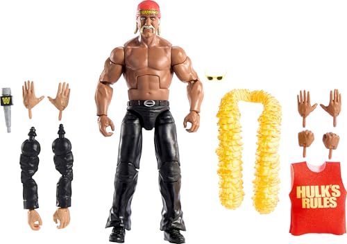 WWE Mattel Elite Collection Actionfigur & Zubehör, Premium Live Event Hulk Hogan Set, Wrestlemania mit Howard Finkel Build-A-Figure Parts von WWE