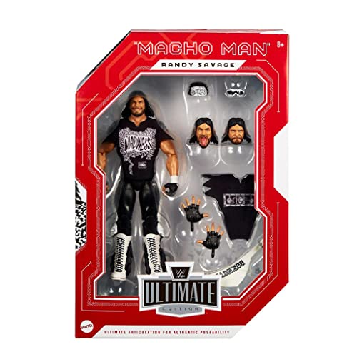 WWE Ultimate Edition Premium bewegliche Actionfigur exklusive Kollektion + Aufkleber (Macho Man Randy Savage (NWO)) von WWE