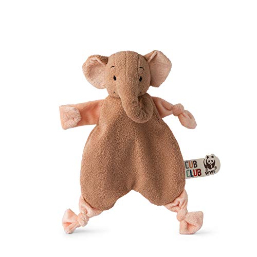 WWF CUB Club Schmusetuch, flach, Elefant, Rosa, mit Klettverschluss, weich, CE-Norm, 30 cm, 1 Stück von WWF