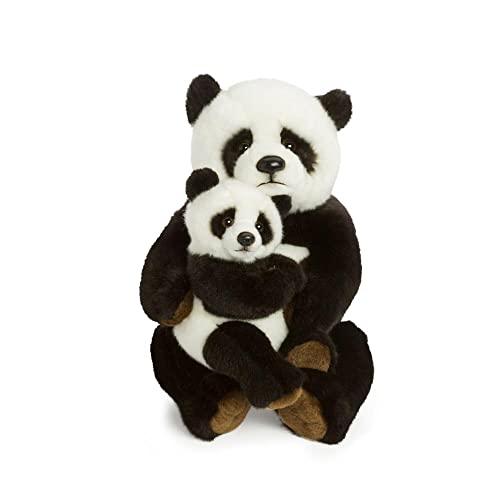 WWF Plüsch WWF16813, WWF Plüschtier Pandamutter mit Baby (28cm), realistisch gestaltetes Plüschtier, Super weiches, lebensecht gestaltetes Plüschtier zum Knuddeln und Liebhaben, Handwäsche möglich von WWF