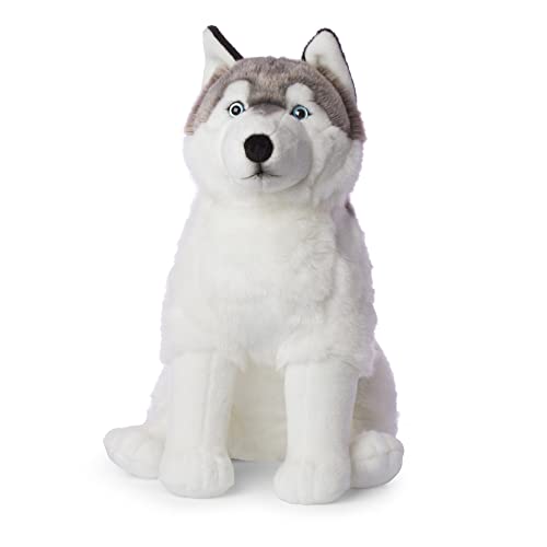 WWF Plüschtier Husky [sitzend] (70cm), besonders Flauschige und lebensechte Plüschtierkollektion des WWF, hohe Qualitäts- und Sicherheitsstandards, Mehrfarbig von WWF