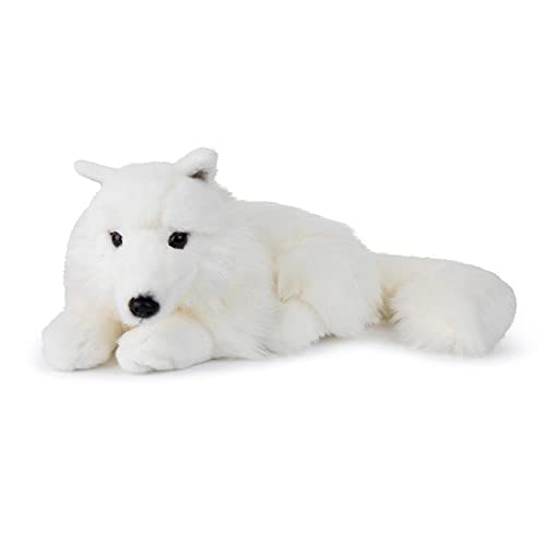 WWF Plüschtier Polarfuchs [liegend] (25cm), realistisch gestaltetes Plüschtier, Super weiches, lebensecht gestaltetes Plüschtier zum Knuddeln und Liebhaben, Handwäsche möglich von WWF