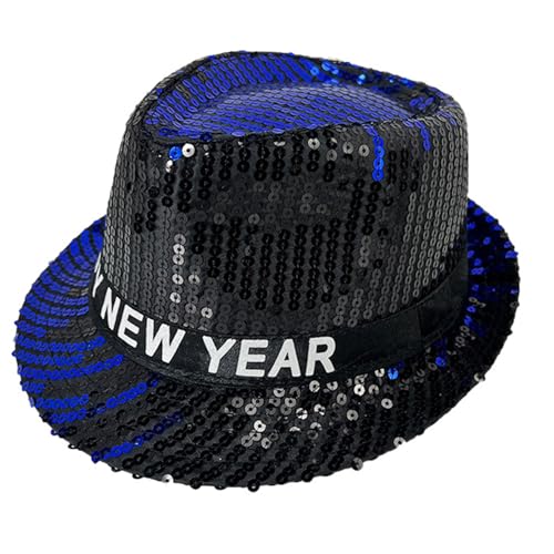 WWHJR Shimmering Sequined Hat For Stage Show Hat Silvester Hat Headwear Gentleman Hat Carnivals Party Accessory Headpiece von WWHJR