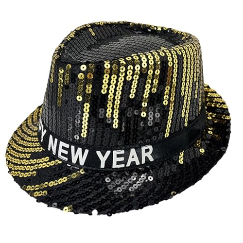 WWHJR Shimmering Sequined Hat For Stage Show Hat Silvester Hat Headwear Gentleman Hat Carnivals Party Accessory Headpiece von WWHJR