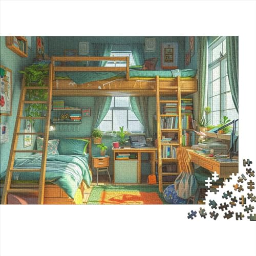 Bedroom Puzzle, Puzzle for Adults, Neat Bedroom Skill Game for The Whole Family, for Adults Stress Relieve Game Toy Gift for Adults and Children from 14 Years 1000pcs (75x50cm) von WWJLRLXTO