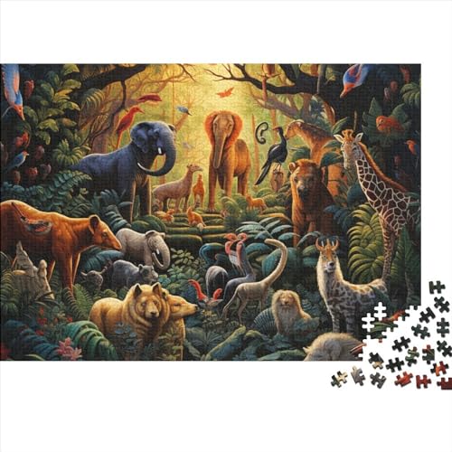 Jungle Animals Puzzle, Impossible Puzzle, Art Puzzle Game, for Adults Stress Relieve Game Toy Gift for Adults and Children from 14 Years 1000pcs (75x50cm) von WWJLRLXTO
