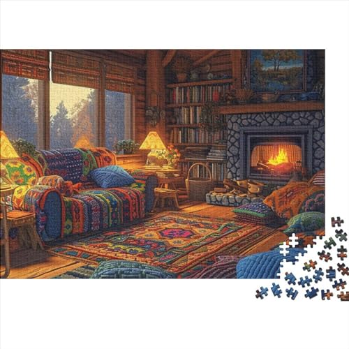 Living Room Puzzle 1000 Teile Warm Living Room Puzzle Für Kinder Herausforderungsspielzeug Farbenfrohes Puzzlespiel Ab 14 Jahren 1000pcs (75x50cm) von WWJLRLXTO