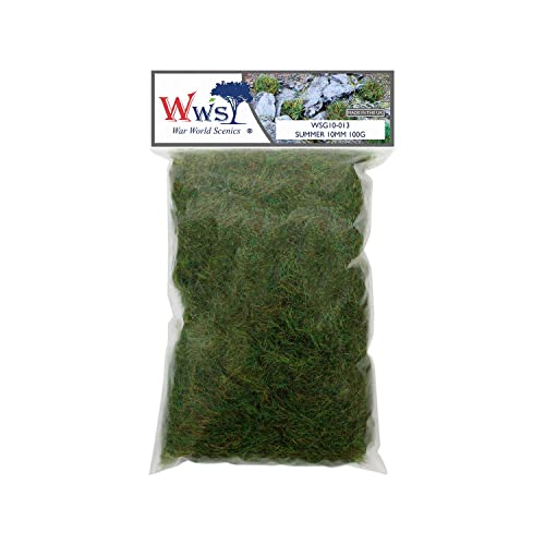 WWS War World Scenics WWScenics | 10mm Sommer Statische Grasfasern | 100g | WSG10-013 | Streugras für Modellbahn und Modellbau von WWS War World Scenics