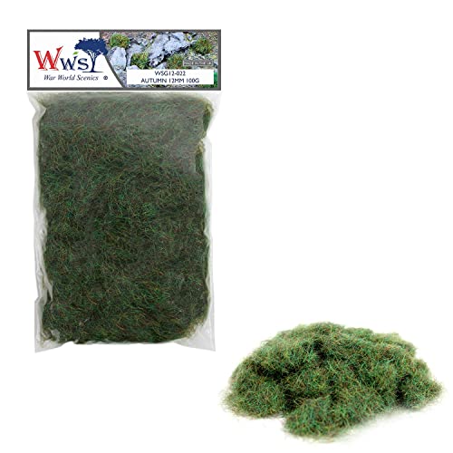 WWS War World Scenics WWScenics | 12mm Herbst Statische Grasfasern | 100g | WSG12-022 | Streugras für Modellbahn und Modellbau von WWS War World Scenics