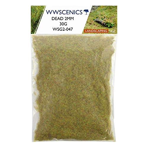 WWS War World Scenics WWScenics | 2mm Abgestorbene Statische Grasfasern | 30g | WSG2-047 | Streugras für Modellbahn und Modellbau von WWS War World Scenics