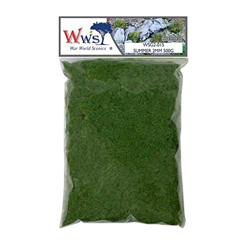 WWS War World Scenics WWScenics | 2mm Sommer Statische Grasfasern | 500g | WSG2-015 | Streugras für Modellbahn und Modellbau von WWS War World Scenics