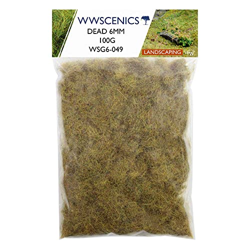 WWS War World Scenics WWScenics | 6mm Abgestorbene Statische Grasfasern | 100g | WSG6-049 | Streugras für Modellbahn und Modellbau von WWS War World Scenics