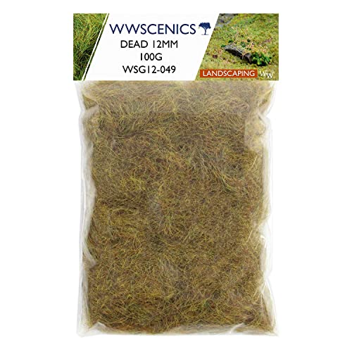 WWScenics | 12mm Abgestorbene Statische Grasfasern | 100g | WSG12-049 | Streugras für Modellbahn und Modellbau von WWS War World Scenics