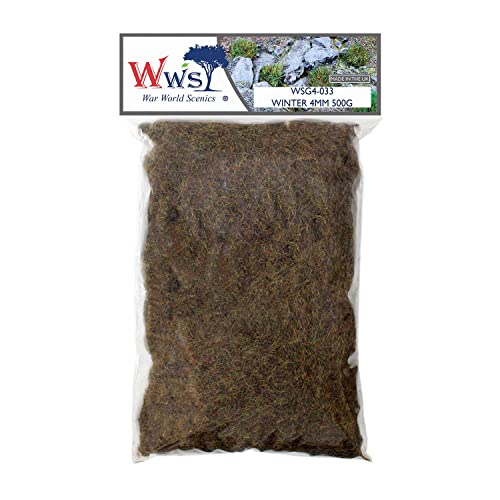 WWS War World Scenics WWScenics | 4mm Winter Statische Grasfasern | 500g | WSG4-033 | Streugras für Modellbahn und Modellbau von WWS War World Scenics