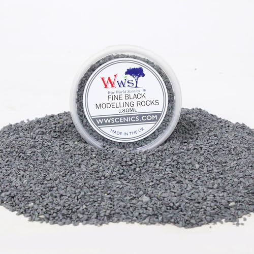 WWS War World Scenics WWScenics Feine Schwarze Modell-Felsen 1-3mm | 180ml Becher | Basing Materialien Diorama Modellbau von WWS War World Scenics