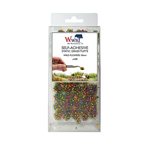 War World Scenics 10mm Selbstklebende Statische Grasbüschel x 100 - Wilde Blumen von WWS War World Scenics