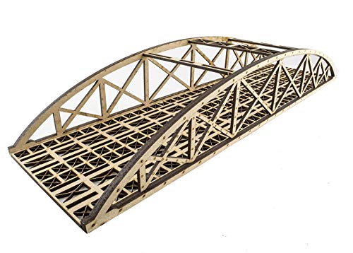 War World Scenics Zweispurige Hoch-Detail Stabbogenbrücke 560mm - Spur 00/H0 MDF Modellbahn Modellbau Landschaft Gelände von WWS War World Scenics