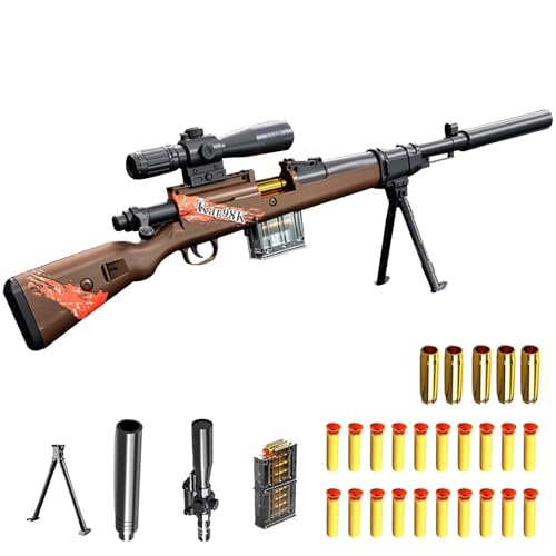 Soft Bullet Toy Gun with Adjustable Magnifying Glass Rifle Scope Sniper Rifle Safety Manual Blaster Foam Toy Gun 98k for 6-14 Years Old Children von WXFFZ