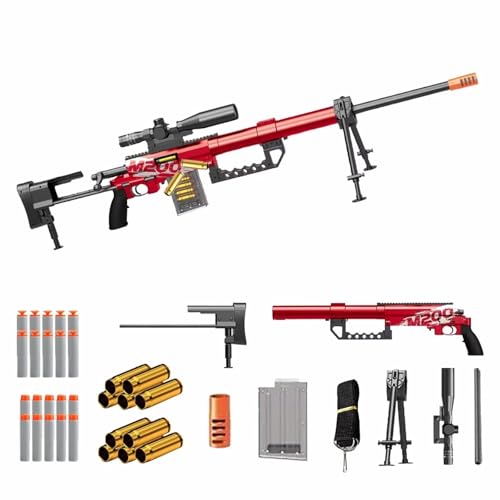 M200 Sniper Rifle Eva Soft Bullet Field Toy Gun Shooting Sniper Rifle 80ft Long Range Shooting Blaster Gun with Adjustable Magnifying Glass Suitable for 6-14 Years Old Children Parent-Child Games von WXFFZ