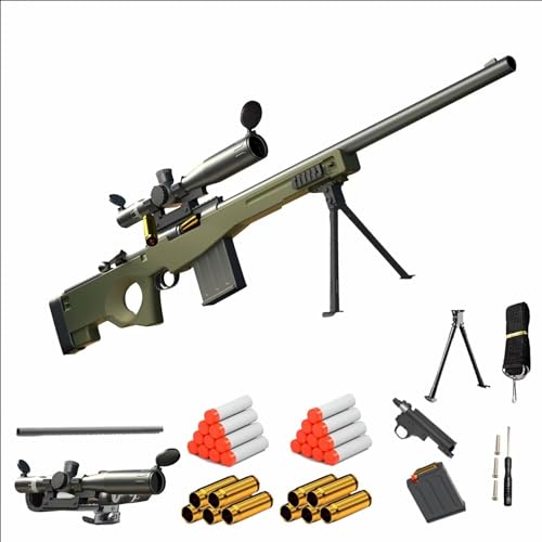 Spielzeug Pistole für Kinder Sniper Waffe Awm Toy Gun Das Weichs Chaum Geschoss Sniper mit 20 Offizielle Darts für Geburtstag Weihnachten Erwachsene von WXFFZ