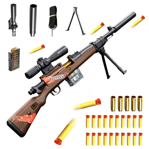 manuelle Blaster Gewehr Kinder 98k Scharfschützengewehr weich Eva Munition Schaumstoff Pistole Verstellbarem Lupe Sniper Gewehr Shell ejecting Toy Gun Outdoor Spiele spielzeugpistole von WXFFZ