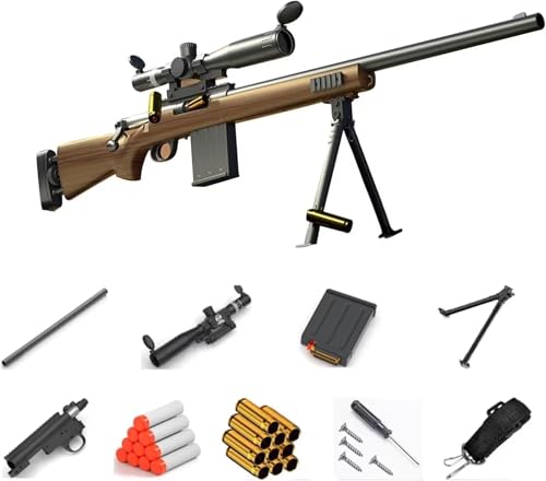 manuelle Blaster Gewehr Kinder M24 Scharfschützengewehr weich Eva Munition Schaumstoff Pistole Verstellbarem-Lupe Sniper Gewehr Shell ejecting Toy Gun Outdoor-Spiele spielzeugpistole von WXFFZ