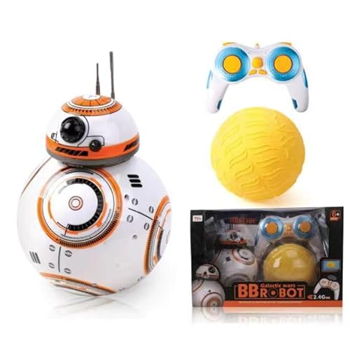 RC BB8 Roboter Spielzeug 360° Rolling Ball Droid mit Sound, 2.4G Fernbedienung Roboter Intelligentes Star Wars Upgrade RC BB8 Roboter mit Musik Sound Action Figur Geschenk Spielzeug Ball BB-8 Für von WXFLOVEXMH