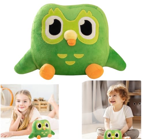 Weiche Eule Throw Pillow, Grüne Eule Plüschtier, 7.87zoll duolingo Eule plüschtier Puppe, grüne Eule Plüsch Puppen, grüne Eule Stofftier Spielzeug, duolingo Plüschi von WXFLOVEXMH