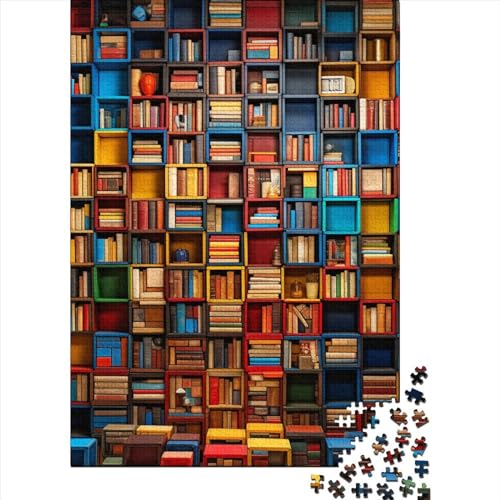 1000-teiliges Bücherregal-Puzzle für Erwachsene, schwierige Puzzles, Puzzle für Erwachsene zur Heimdekoration, 1000-teilig (75 x 50 cm) von WXMMoney